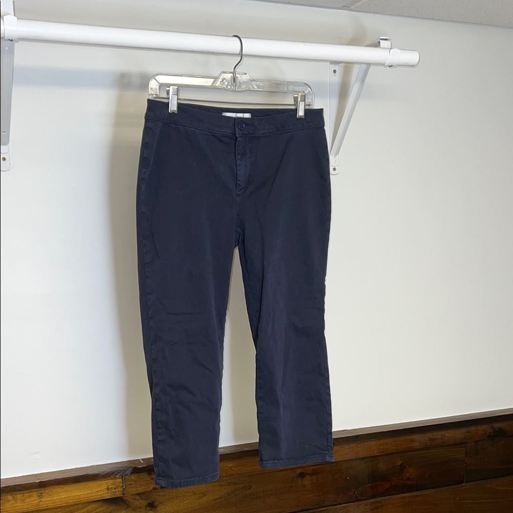 Lila Ryan The Jase Slim Straight Pedal Pusher Capri Pants Navy Blue- 8